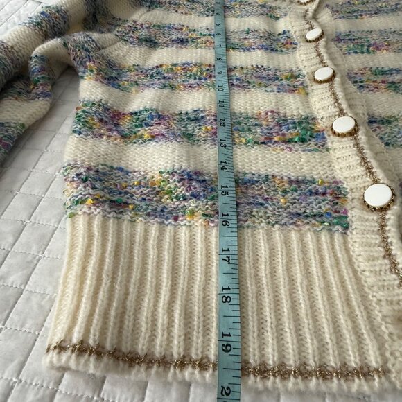 Mission Bay Women's Multicolor Stripe Knit Cardigan Sweater Fitted - Picture 9 of 11